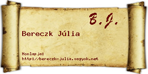 Bereczk Júlia névjegykártya